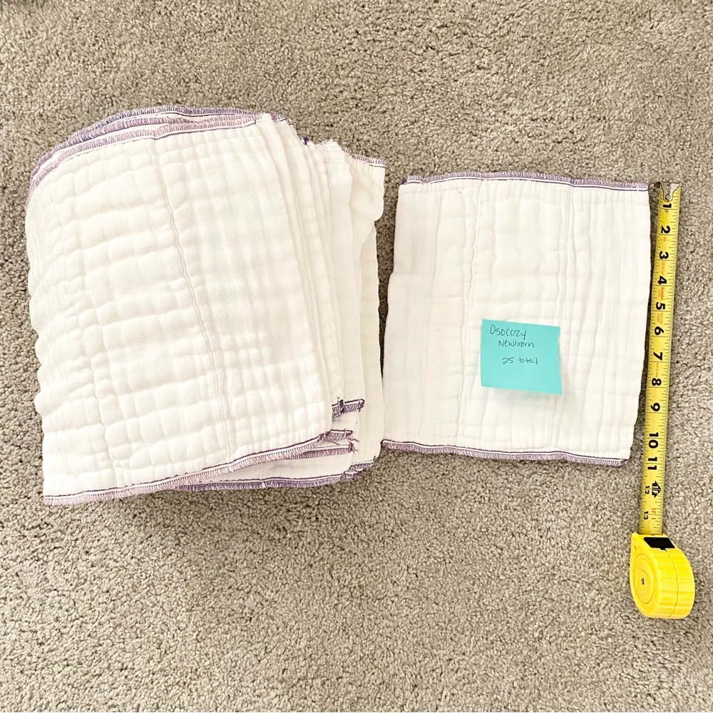 25 Osocozy Newborn Prefold Cloth Diapers